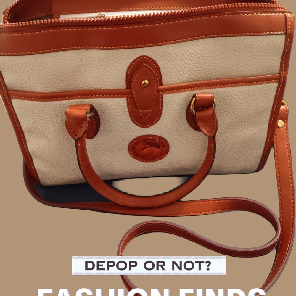 Classic Tan and Cream Leather Handbag